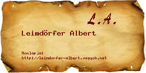 Leimdörfer Albert névjegykártya